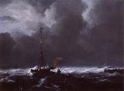 Jacob van Ruisdael View of het lj on a stormy Day oil